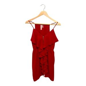 Elegant Red Ruffle Dress